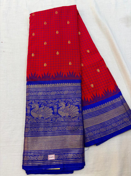 Semi Gadwal Checks Saree