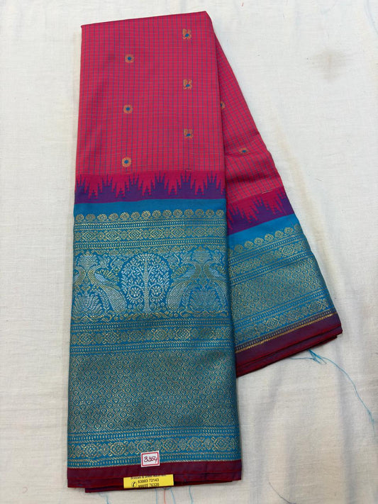 Semi Gadwal Checks Saree