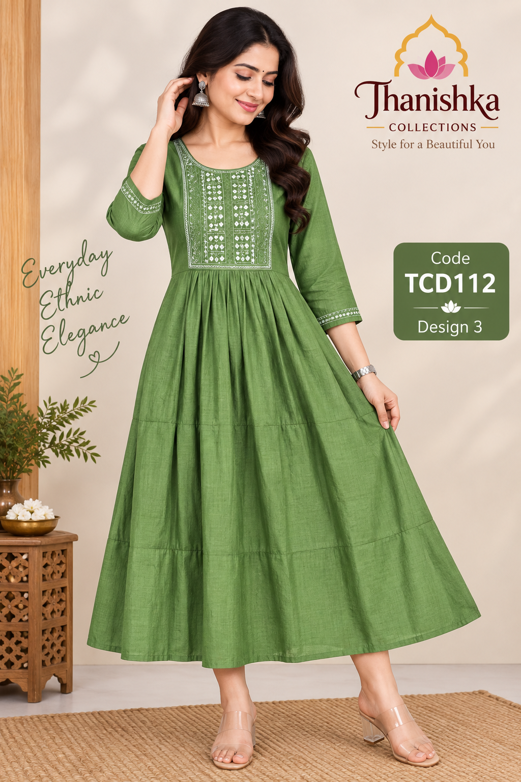 Vatican Silk Embroidery Umbrella Kurtis