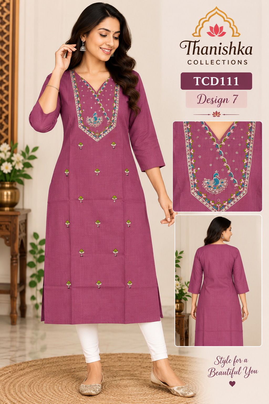 Vatican Silk Embroidery Kurts