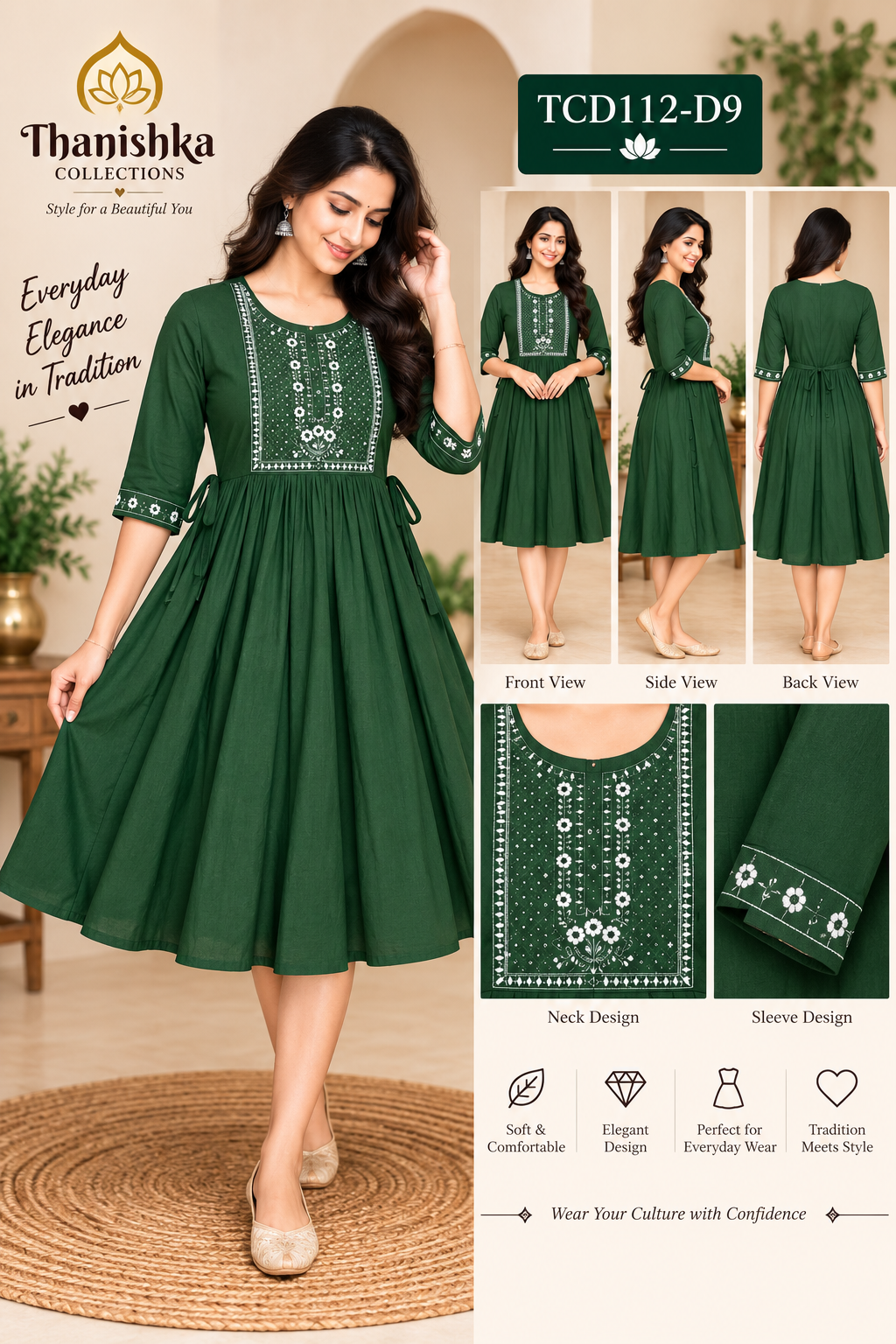 Vatican Silk Embroidery Umbrella Kurtis