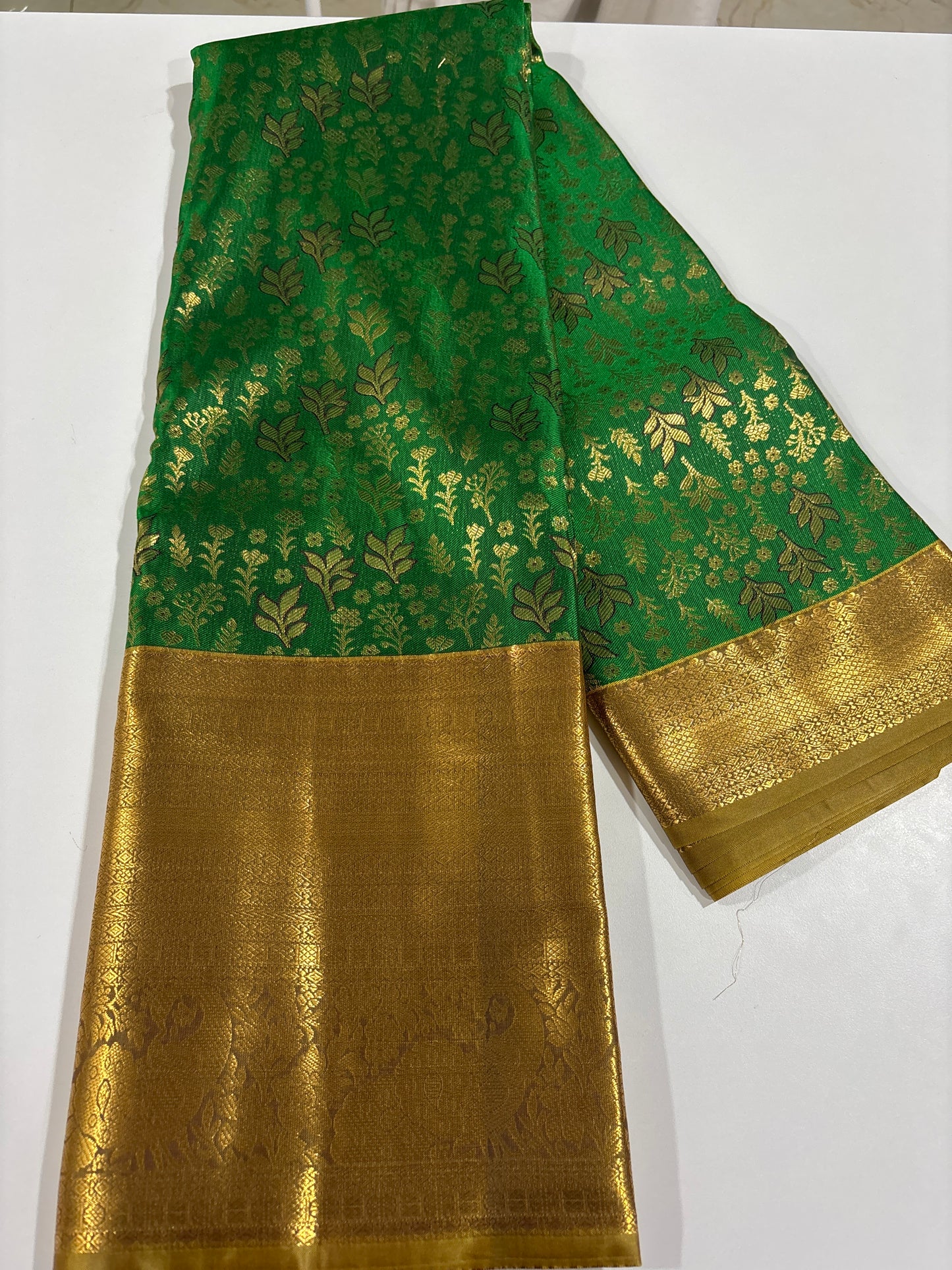 Green Semi Kanchi Brocade