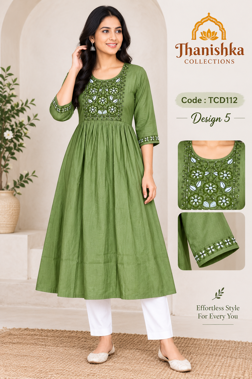Vatican Silk Embroidery Umbrella Kurtis
