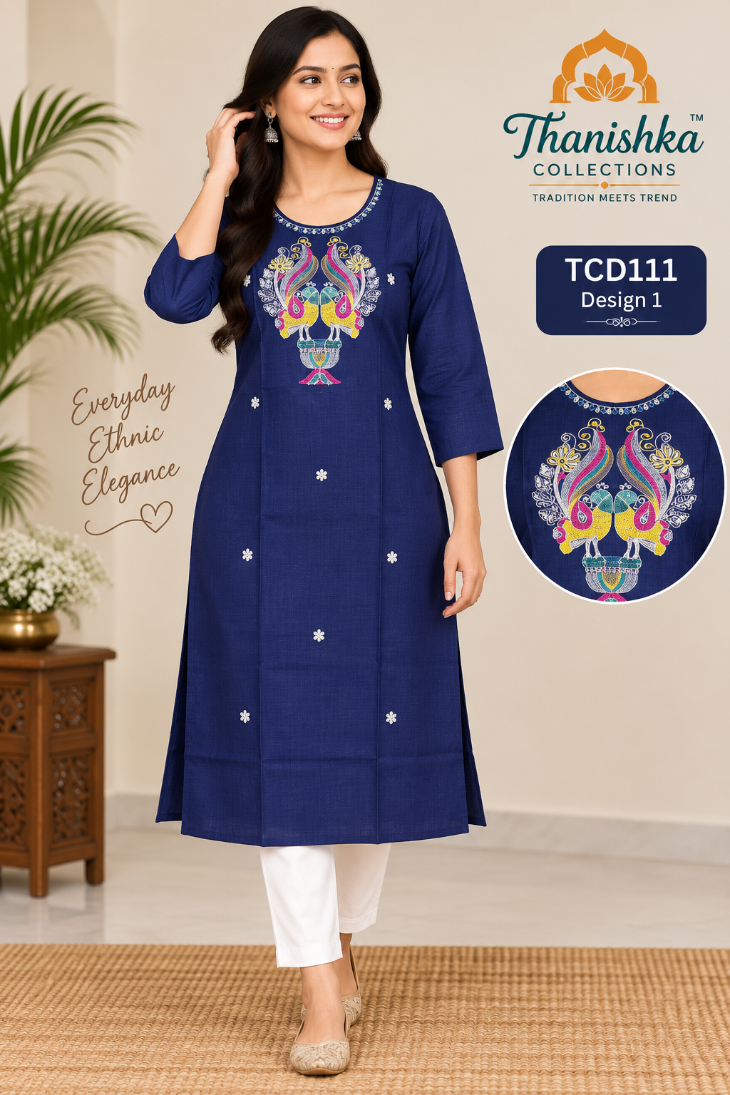 Vatican Silk Embroidery Kurts