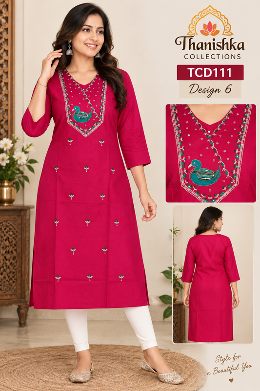Vatican Silk Embroidery Kurts