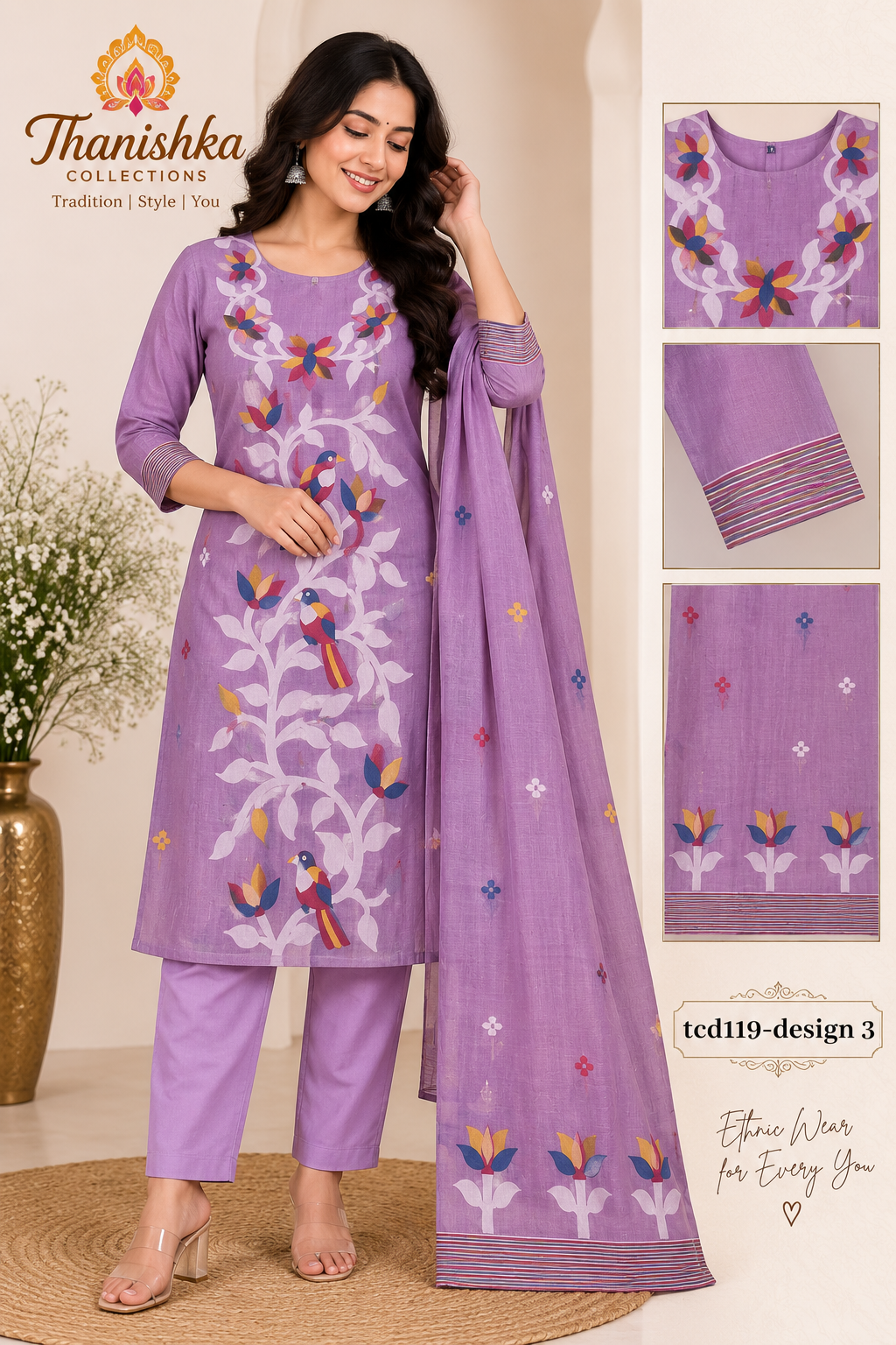 Jamdani 3 Piece Kurti Set