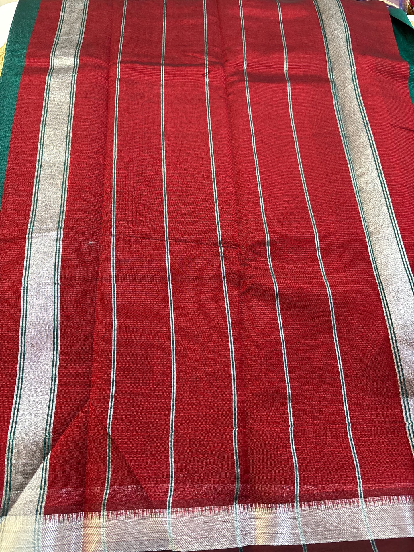 Mangalgiri Silk small border Saree