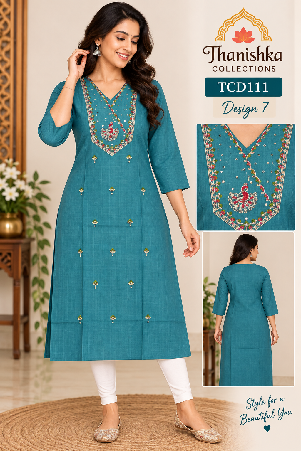 Vatican Silk Embroidery Kurts
