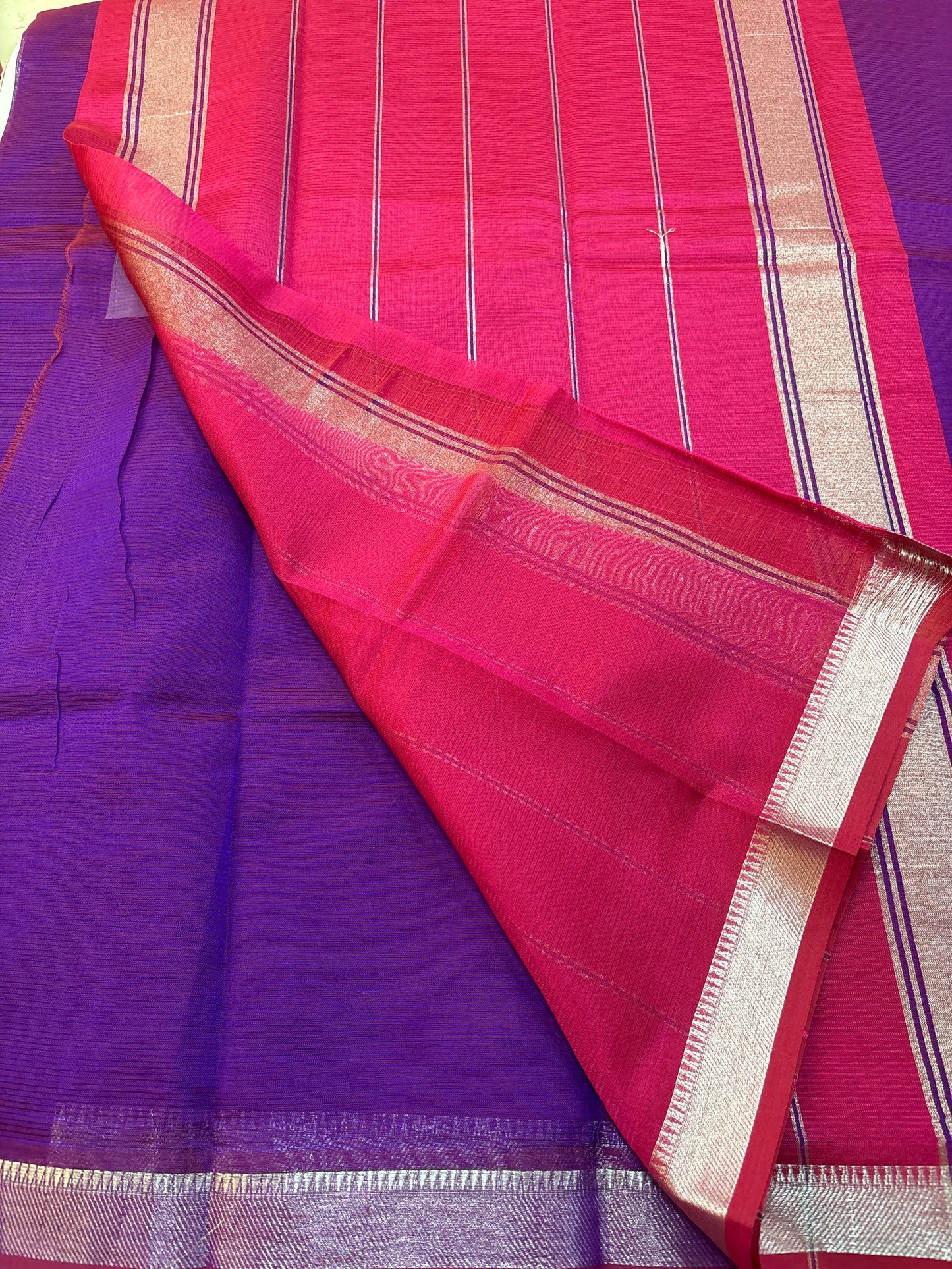 Mangalgiri Silk small  border Saree