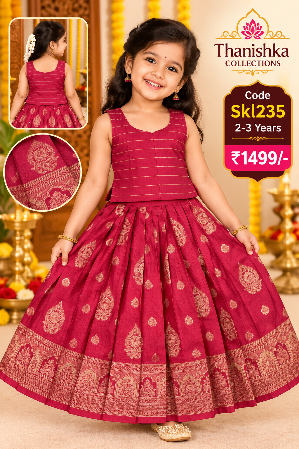 Kids Stitched Lehanga