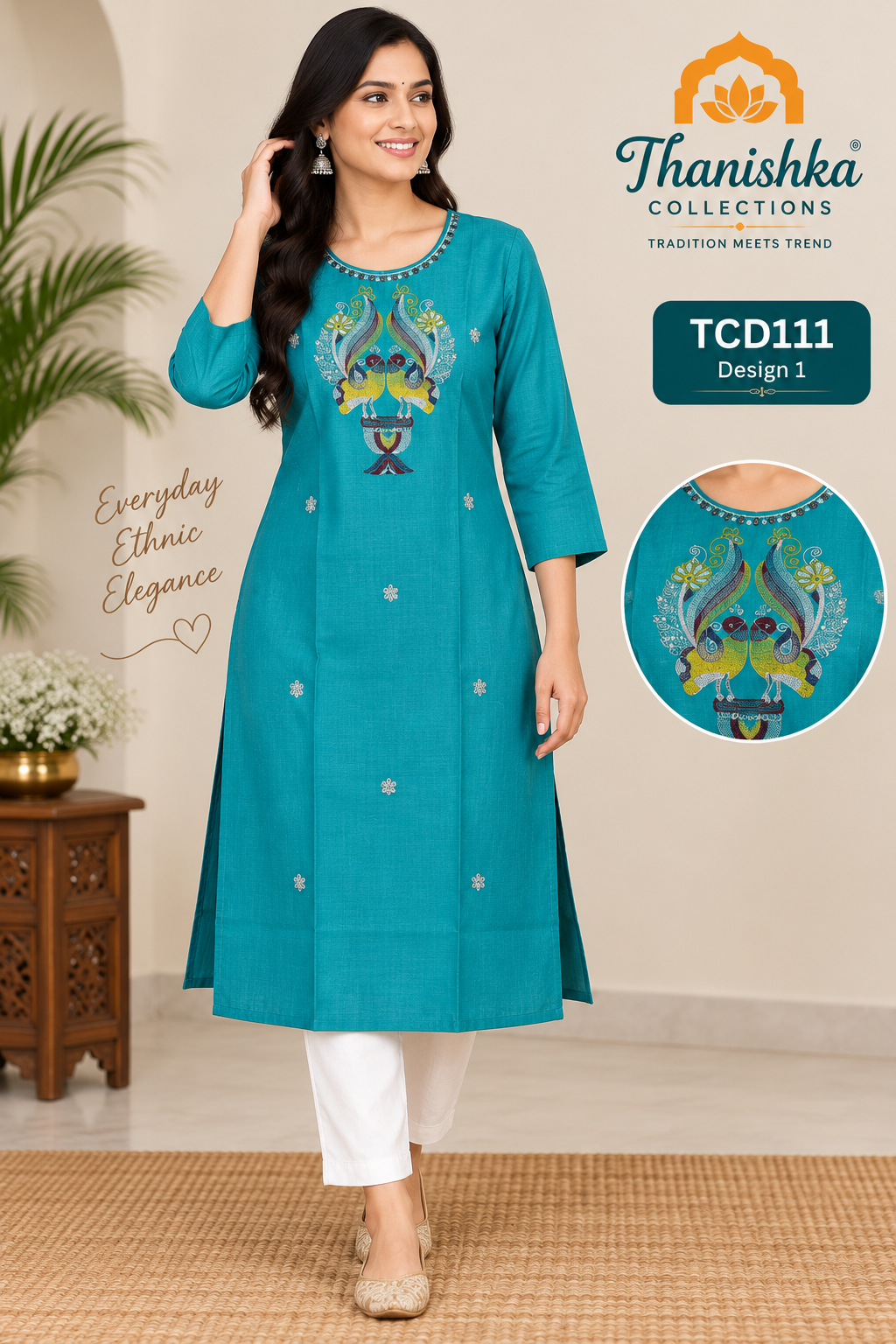 Vatican Silk Embroidery Kurts