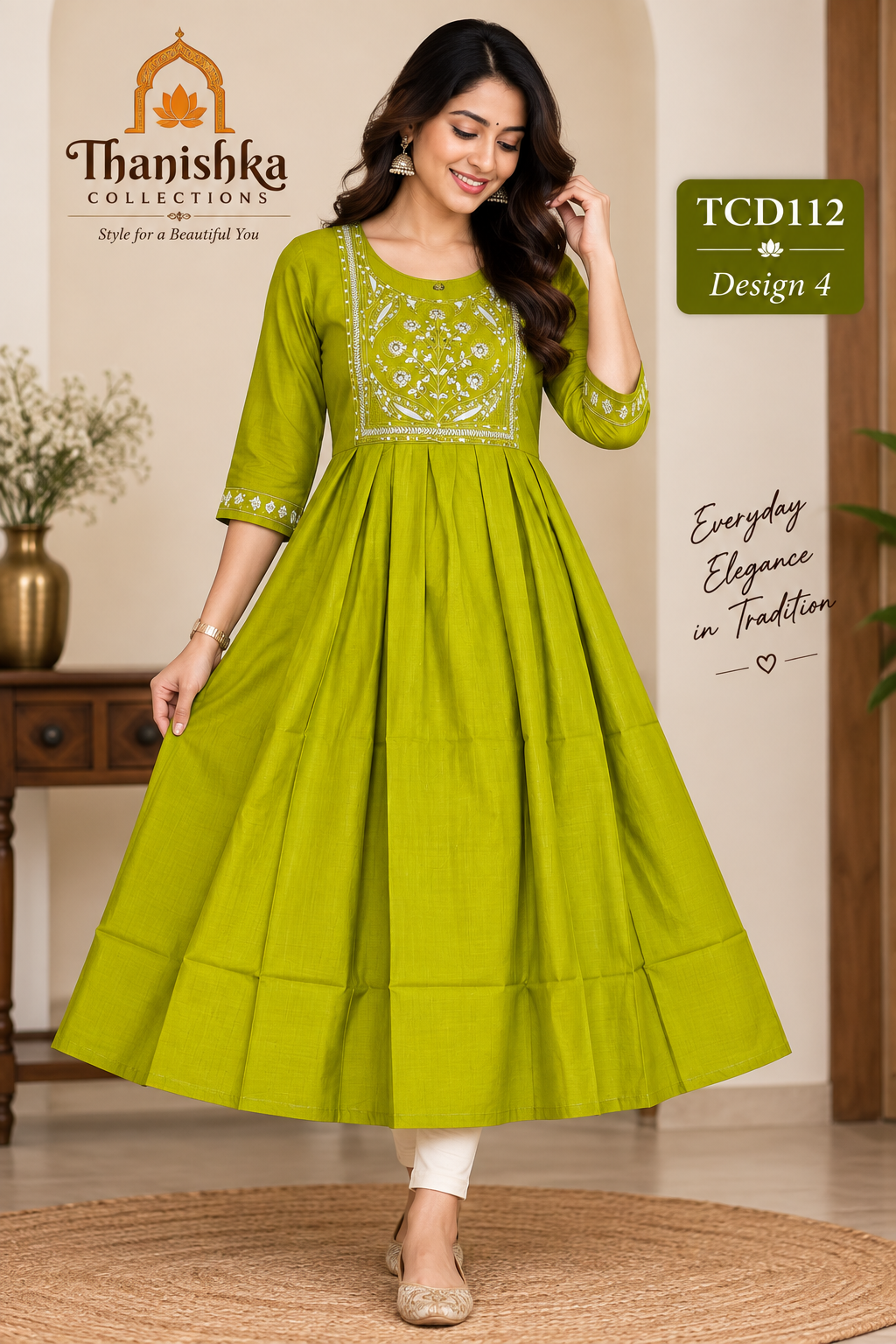 Vatican Silk Embroidery Umbrella Kurtis