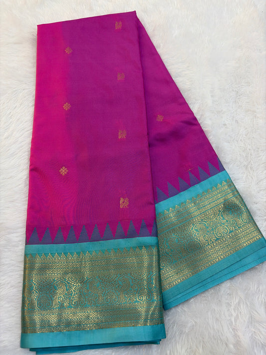 Semi Gadwal Silk Small border