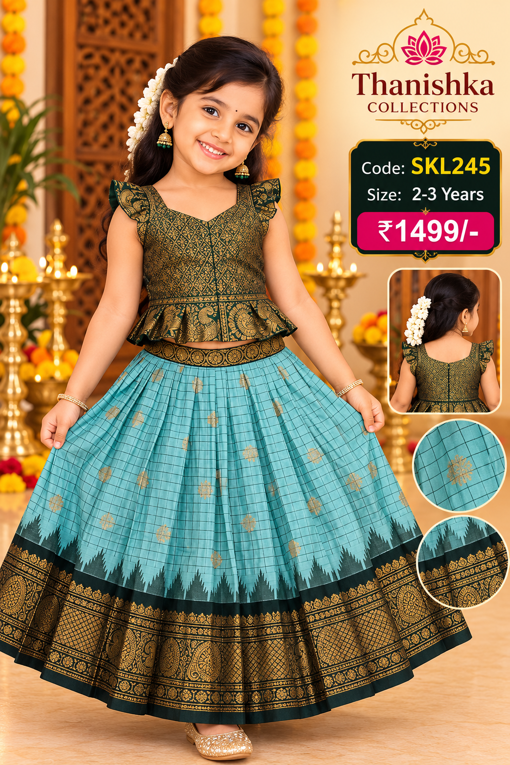 Kids Stitched Lehanga
