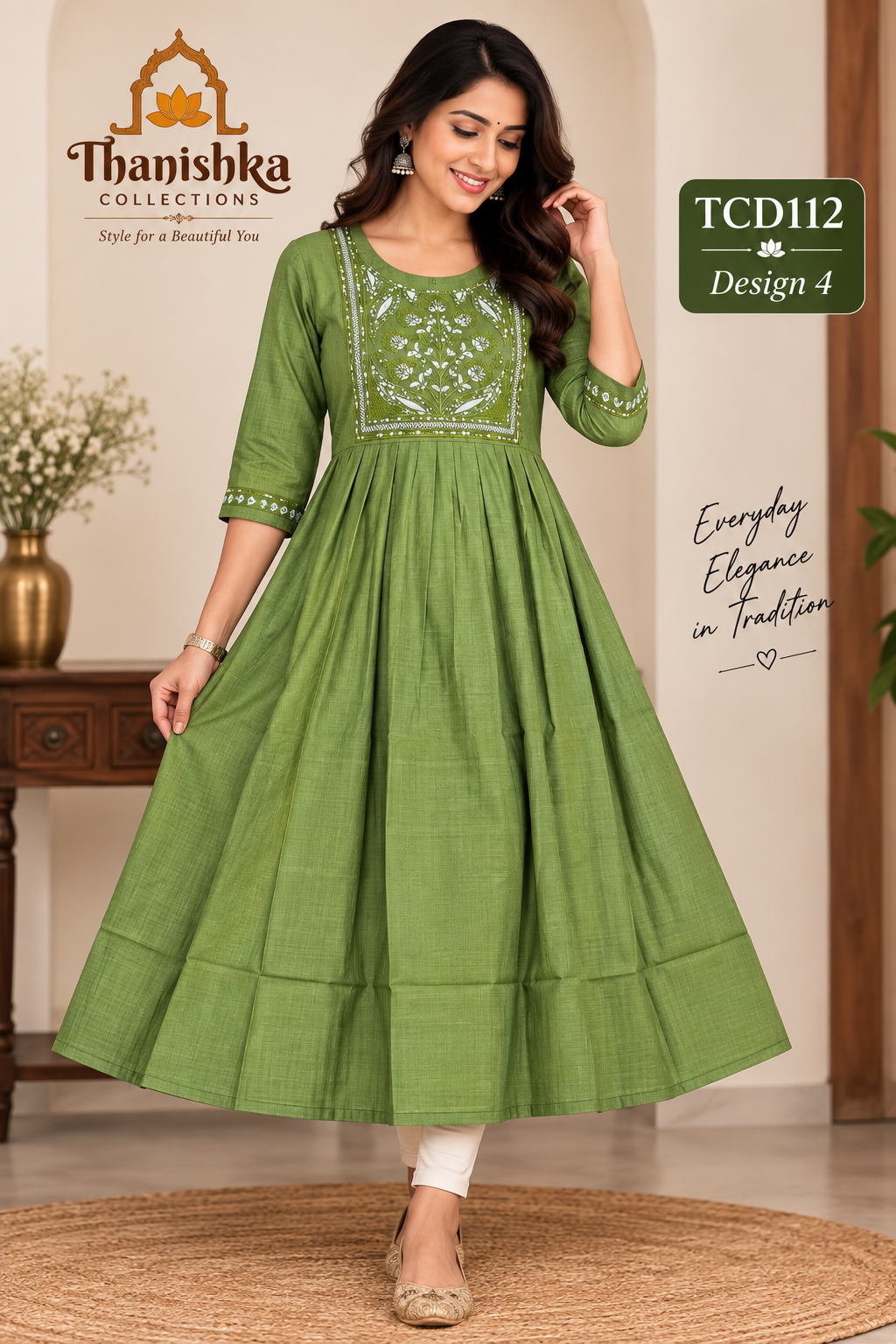 Vatican Silk Embroidery Umbrella Kurtis