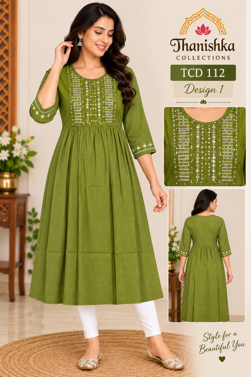 Vatican Silk Embroidery Umbrella Kurtis
