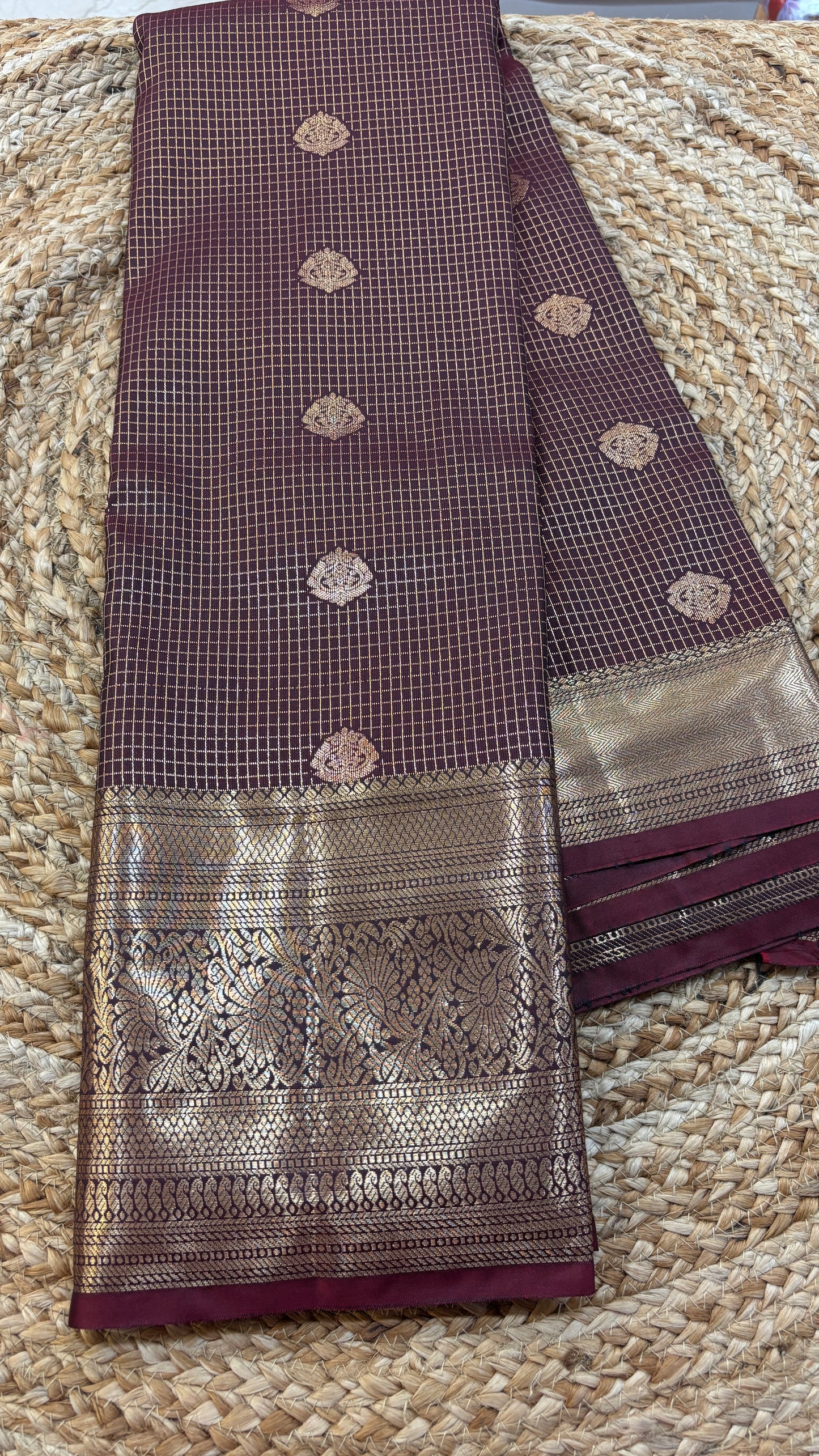 Vintage Style Semi Kanchi Self Saree