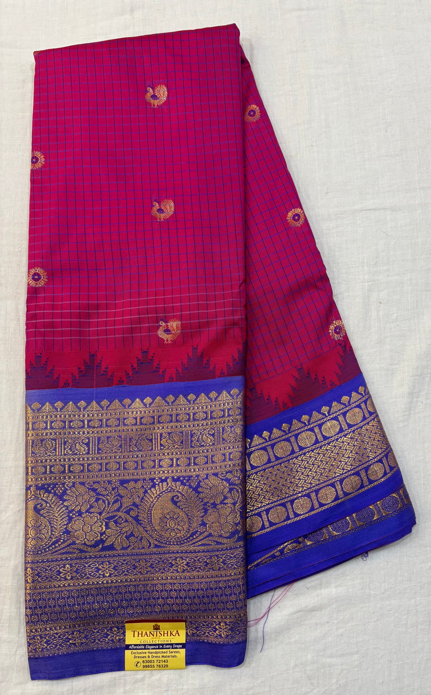 Semi Gadwal Checks Saree