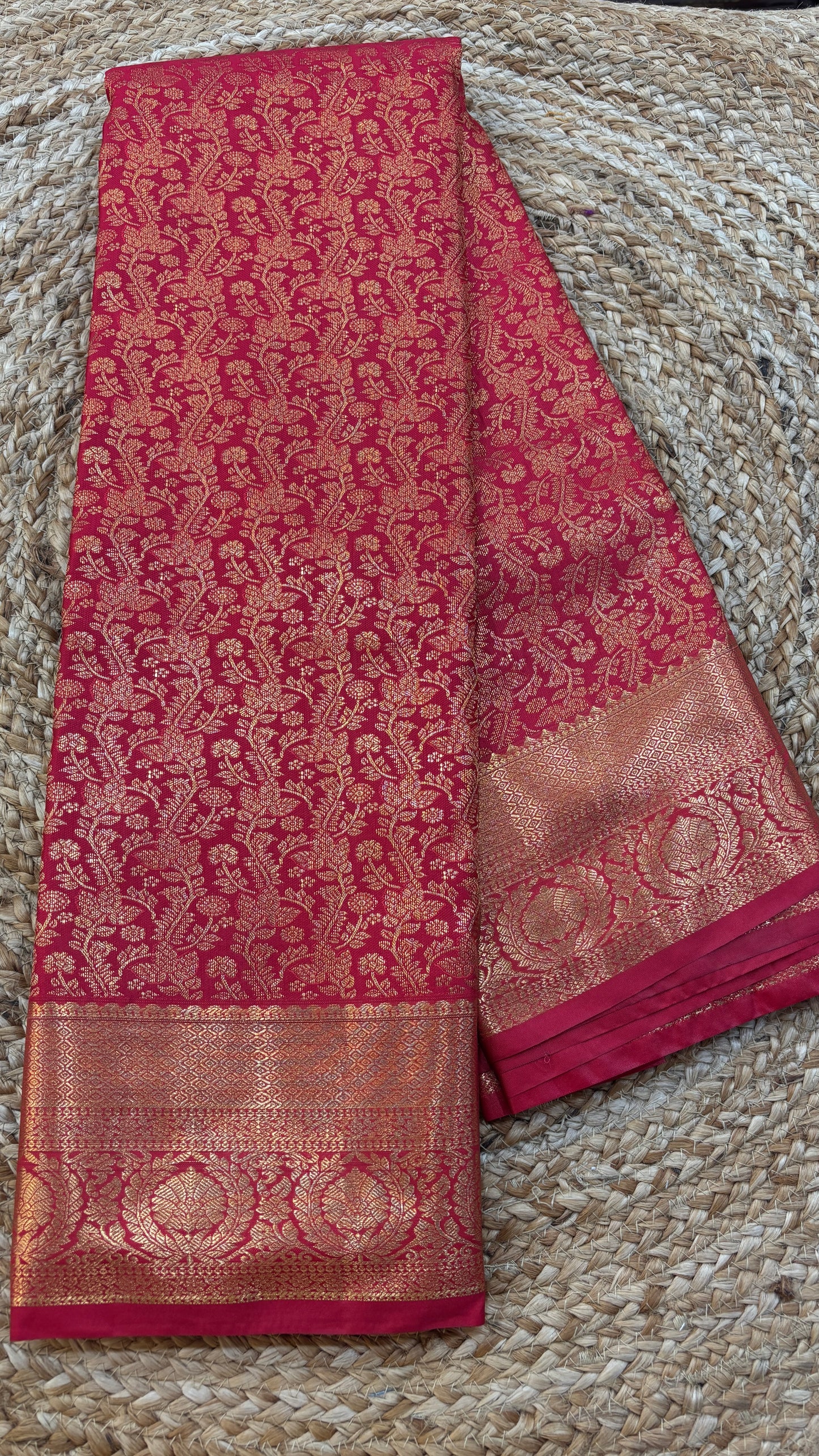 Semi Kanchi Small border Saree