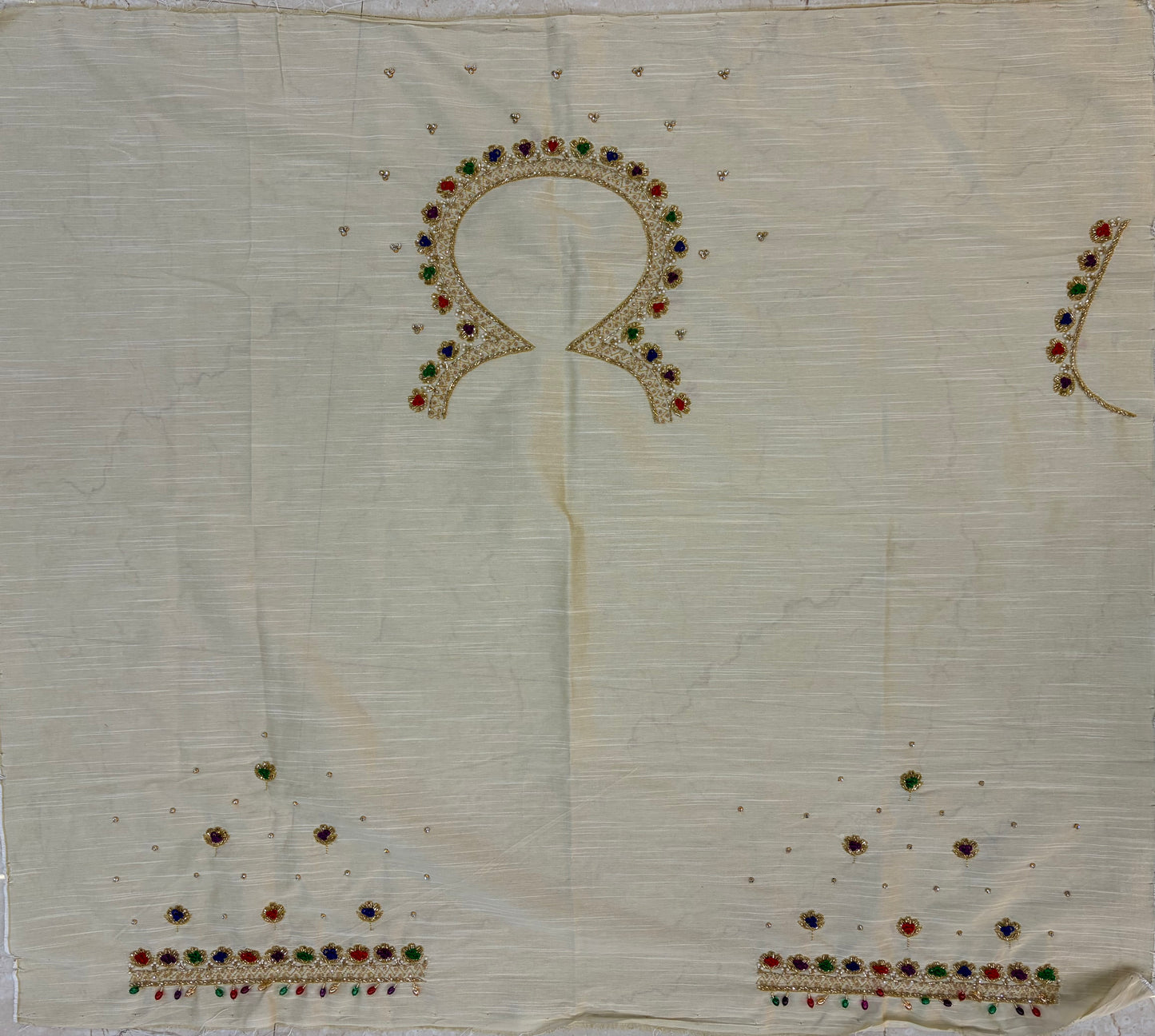 Raw Silk Maggam Blouse material