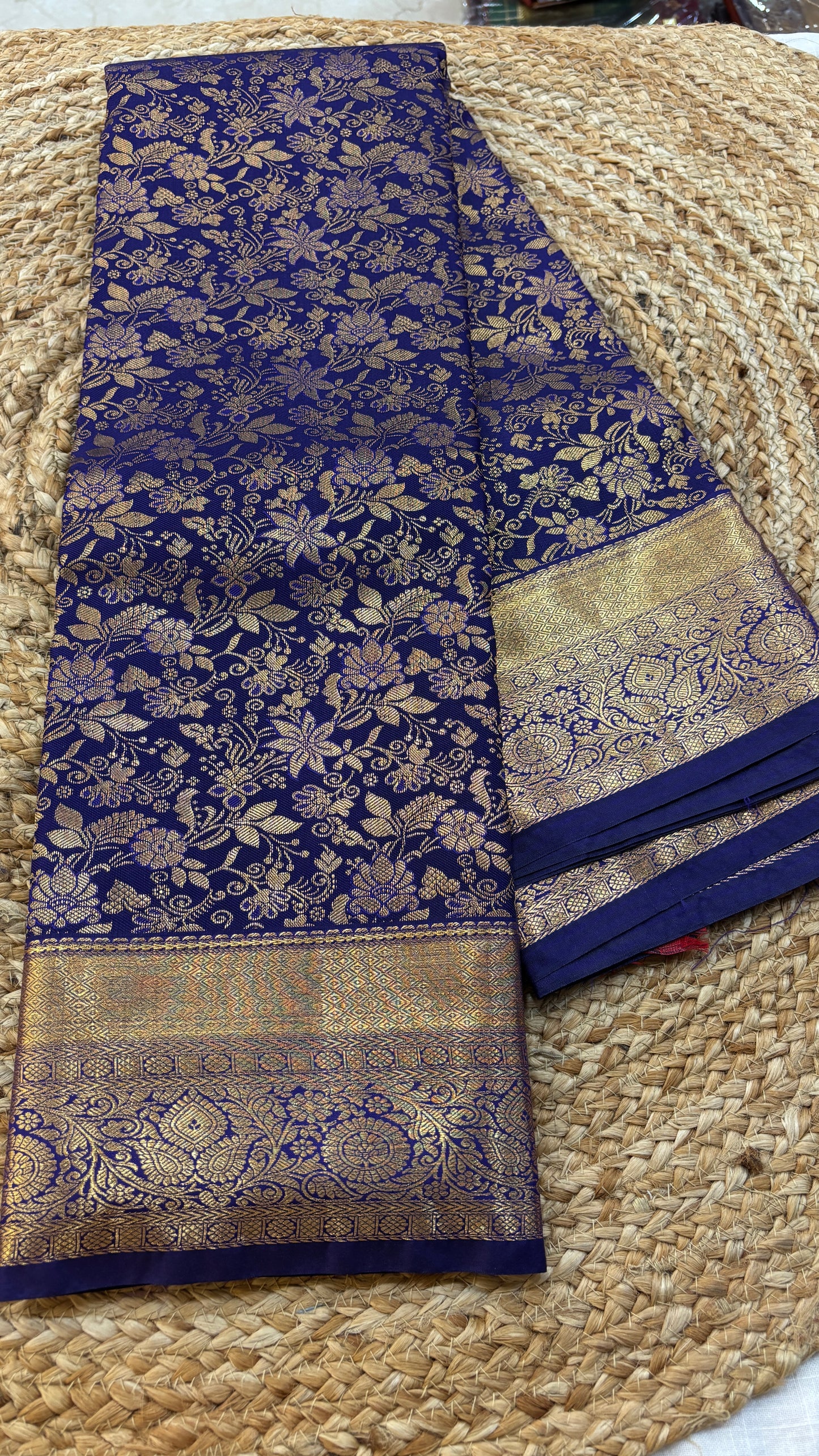 Semi Kanchi Small border Saree