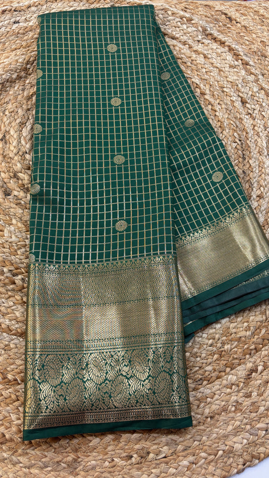 Vintage Style Semi Kanchi Self Saree