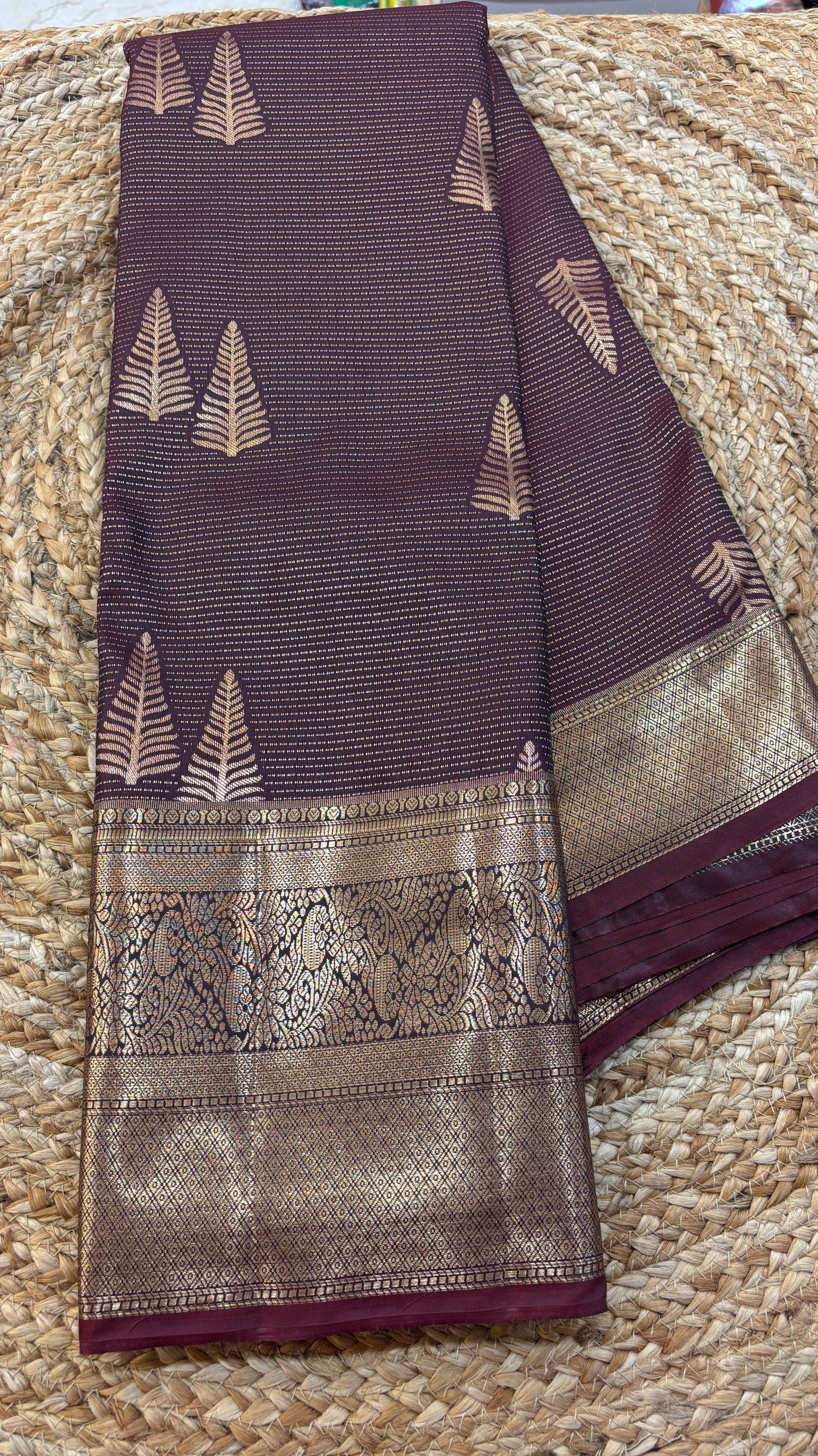 Vintage Style Semi Kanchi Self Saree