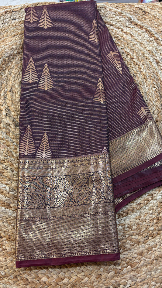 Vintage Style Semi Kanchi Self Saree
