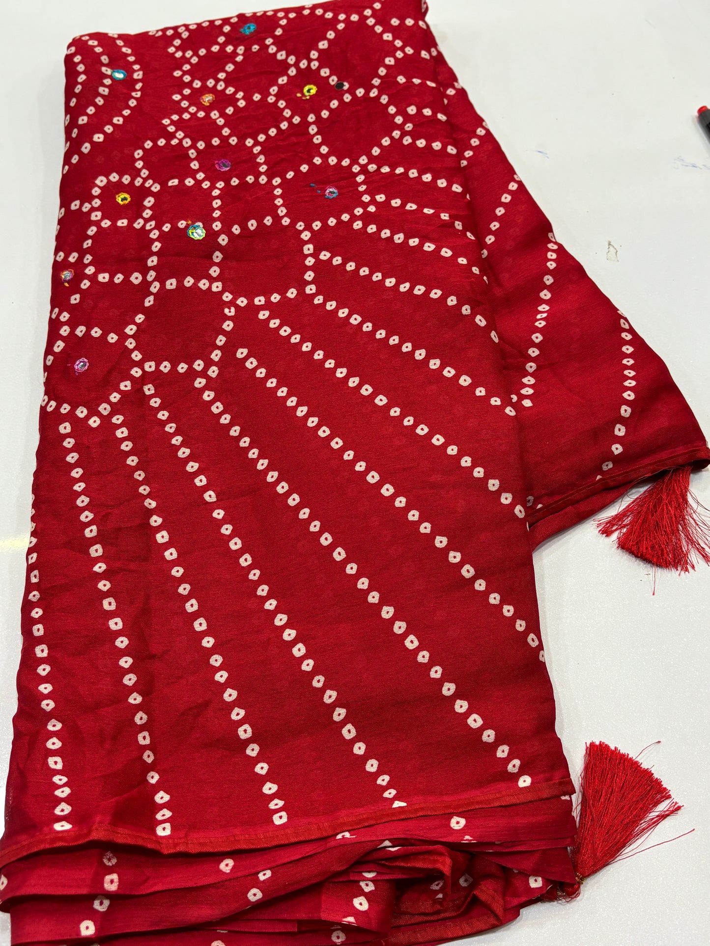 Moss Crepe Bandini mirror work