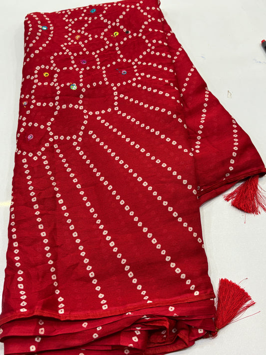 Moss Crepe Bandini mirror work