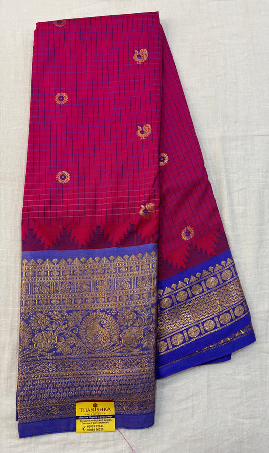 Semi Gadwal Checks Saree