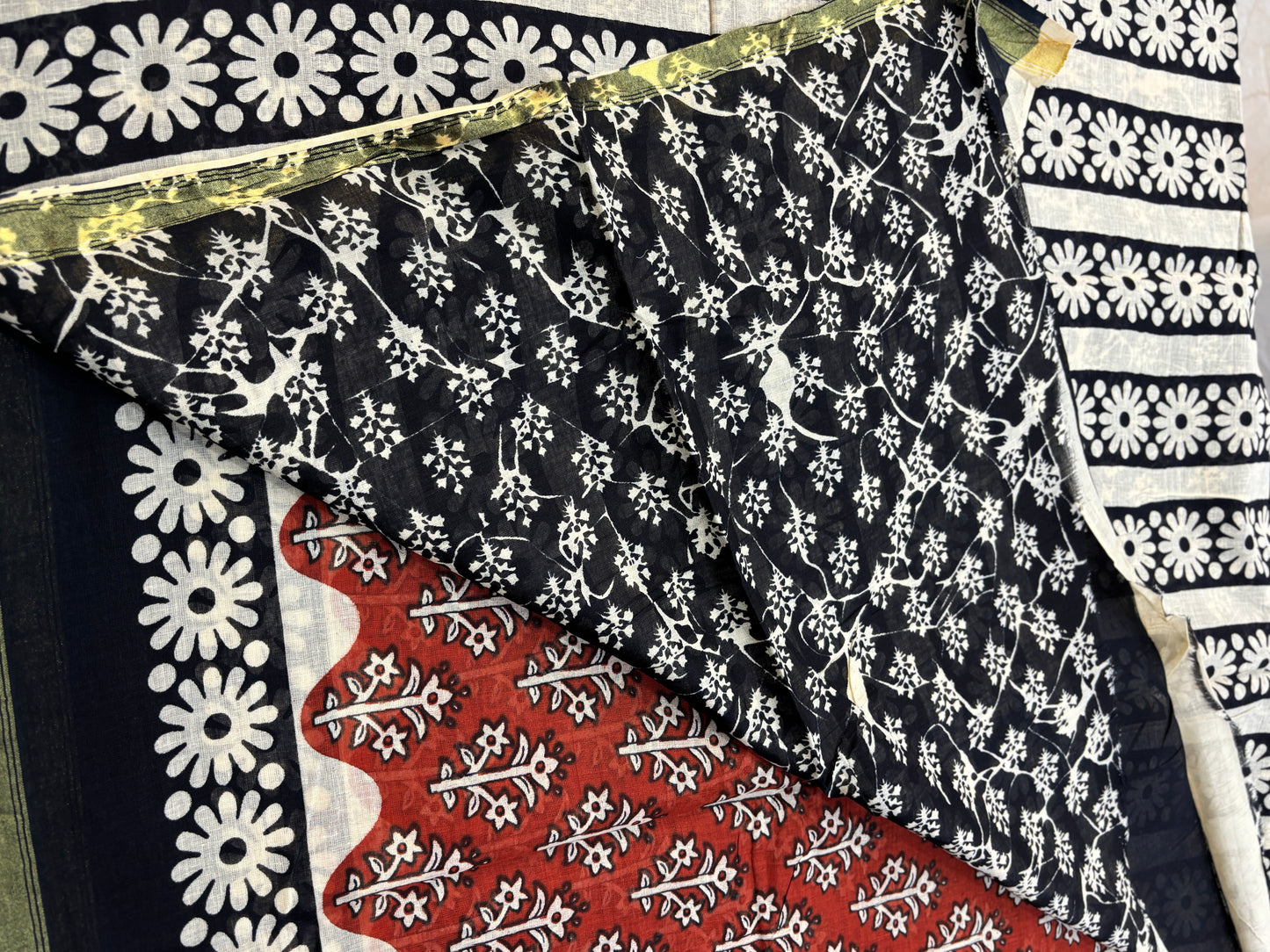 Chanderi cotton Block printed Saree