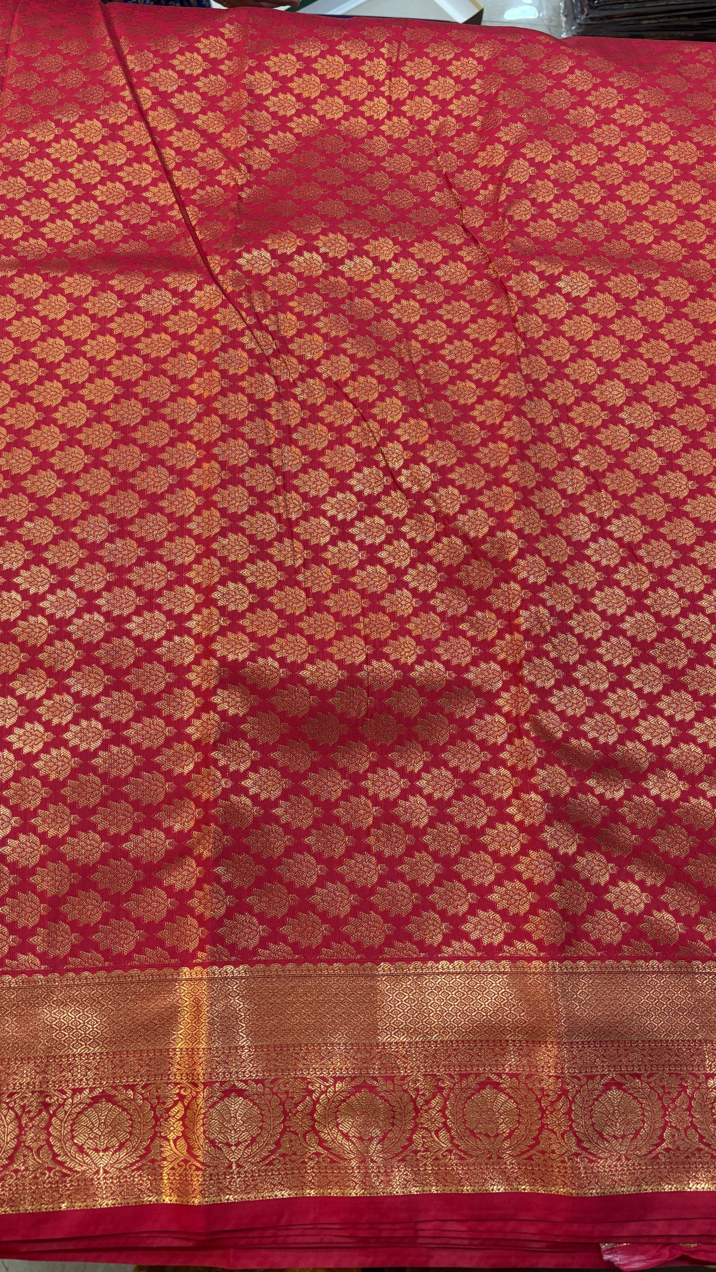 Semi Kanchi Small border Saree