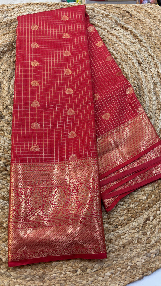 Vintage Style Semi Kanchi Self Saree