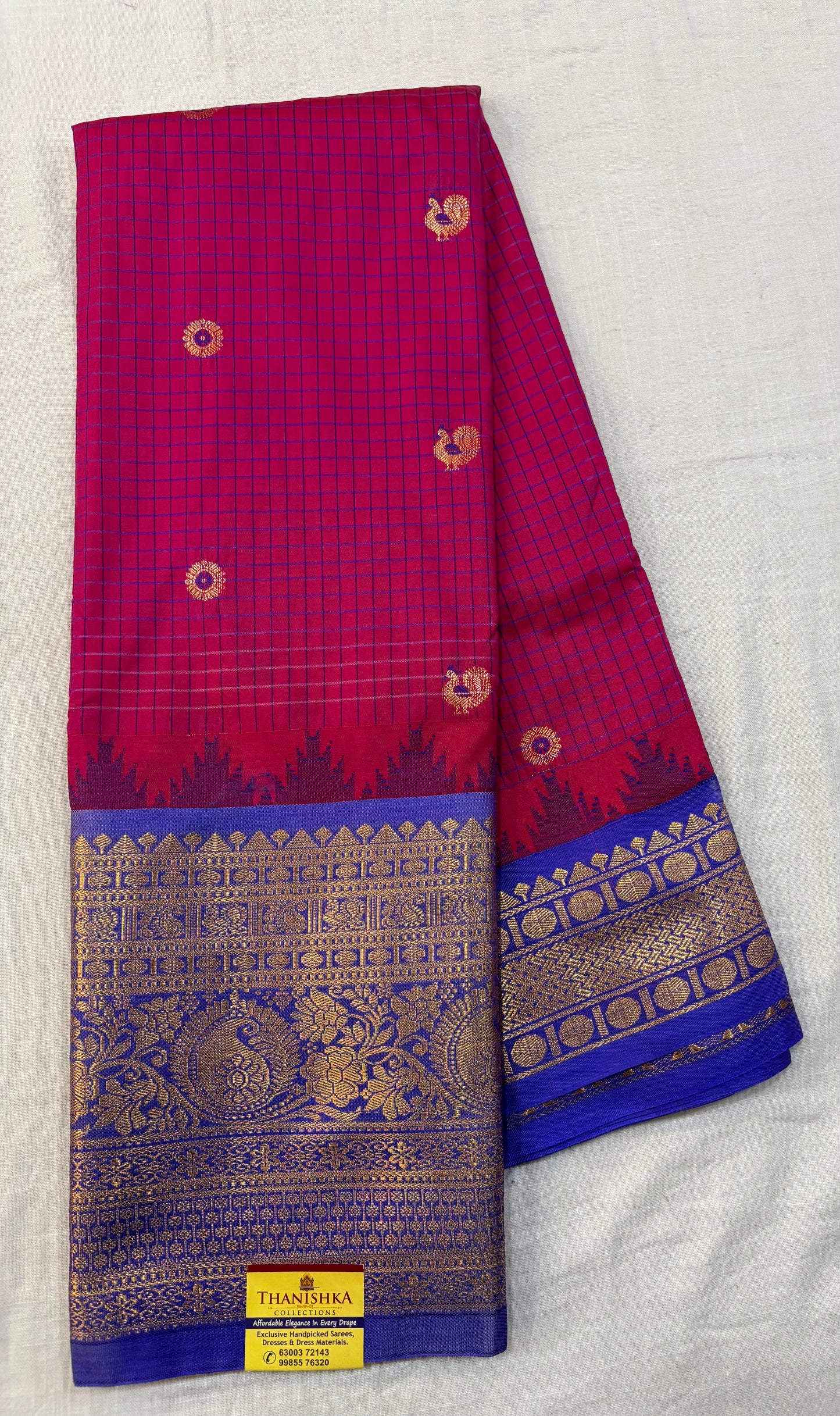 Semi Gadwal Checks Saree