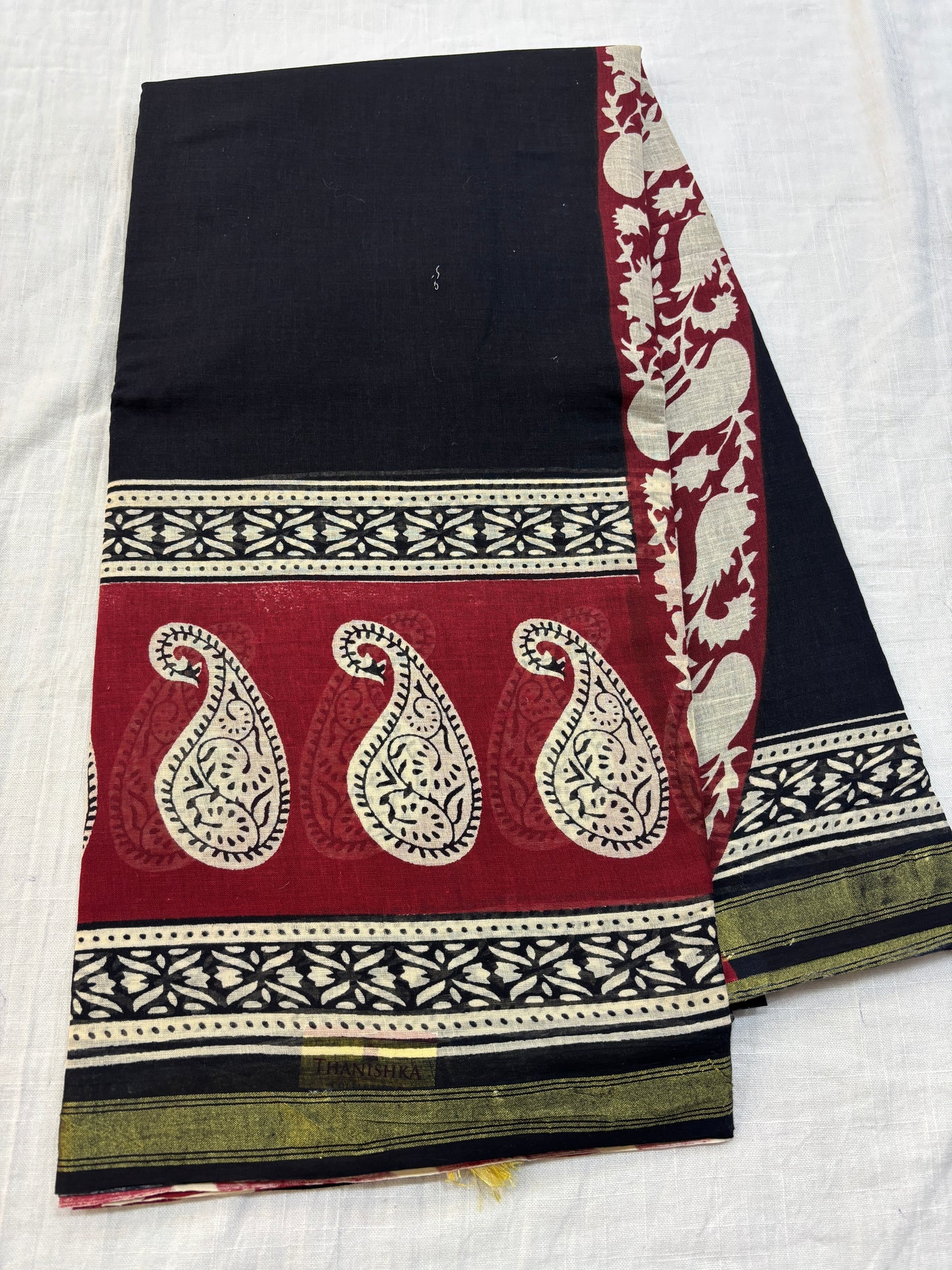 Chanderi cotton Block printed Saree