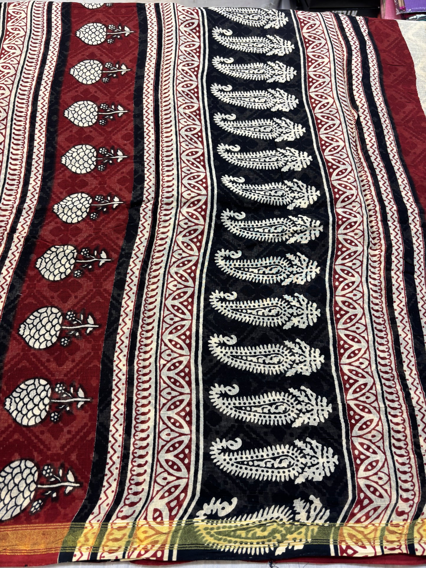 Chanderi cotton Block printed Saree