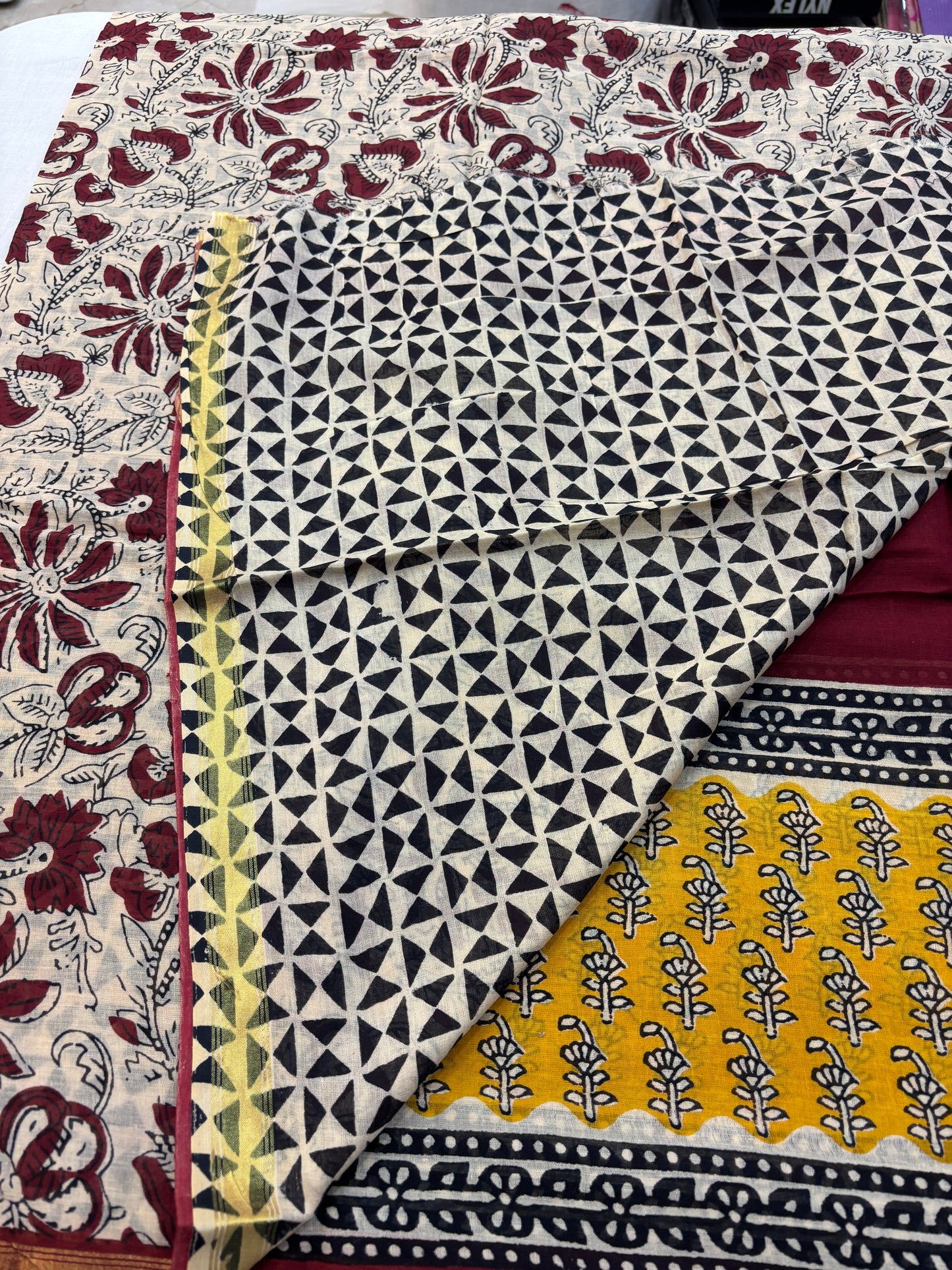 Chanderi cotton Block printed Saree