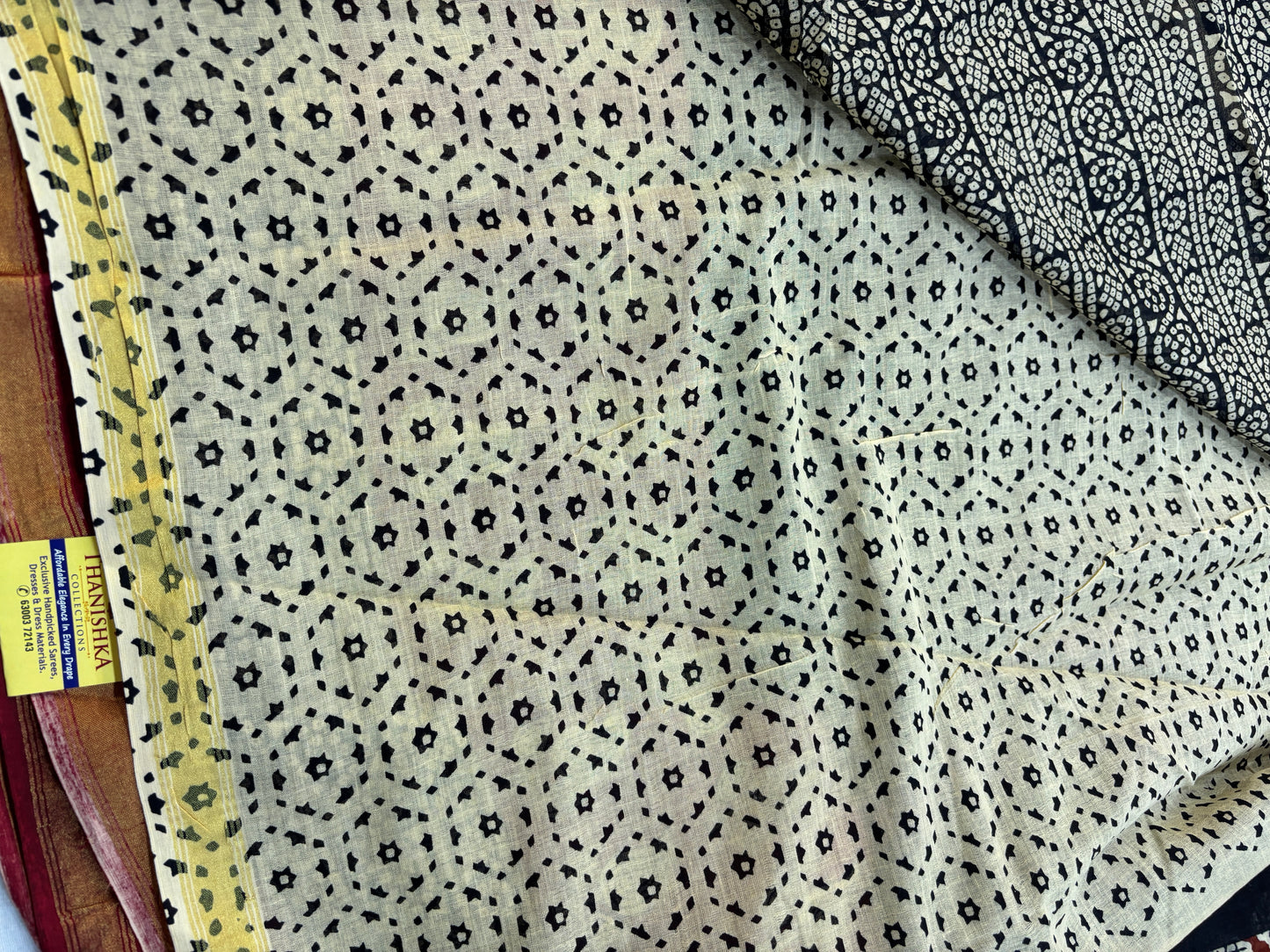 Chanderi cotton Block printed Saree
