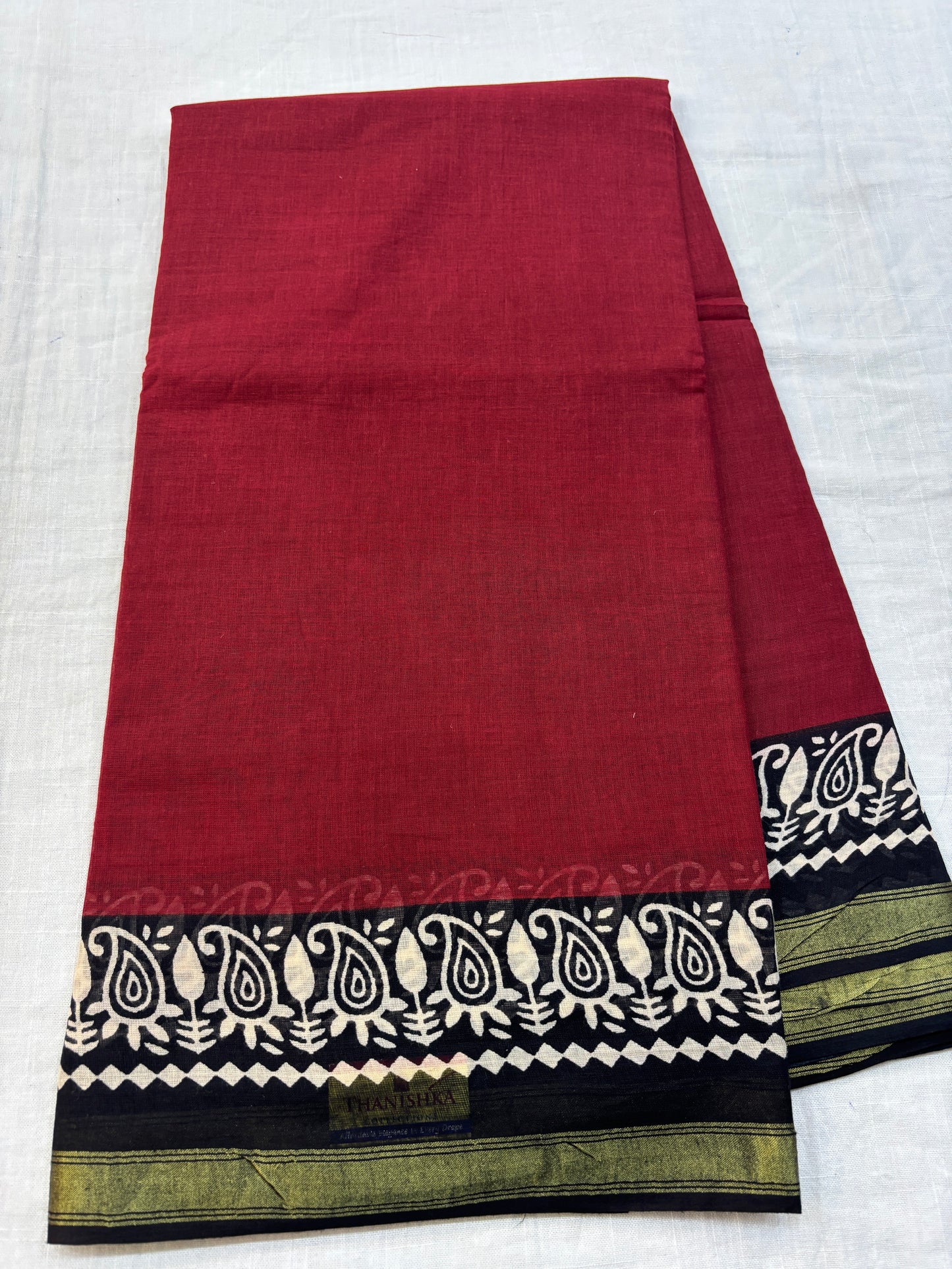 Chanderi cotton Block printed Saree