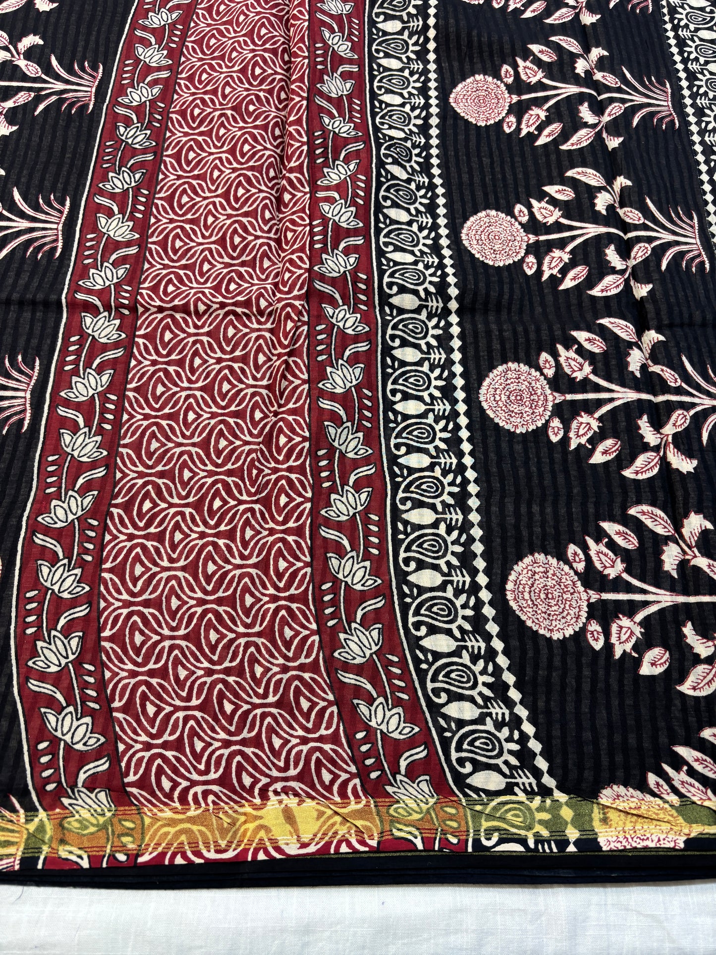 Chanderi cotton Block printed Saree