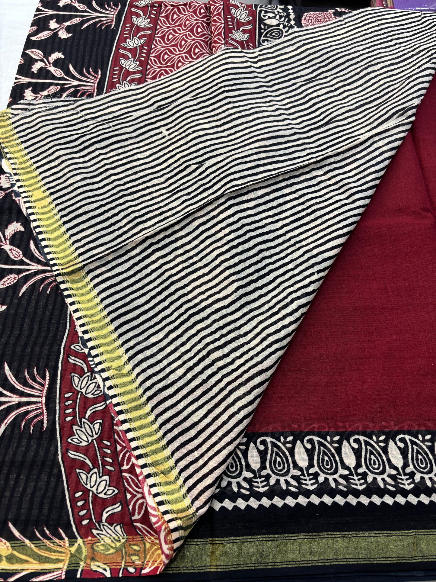Chanderi cotton Block printed Saree