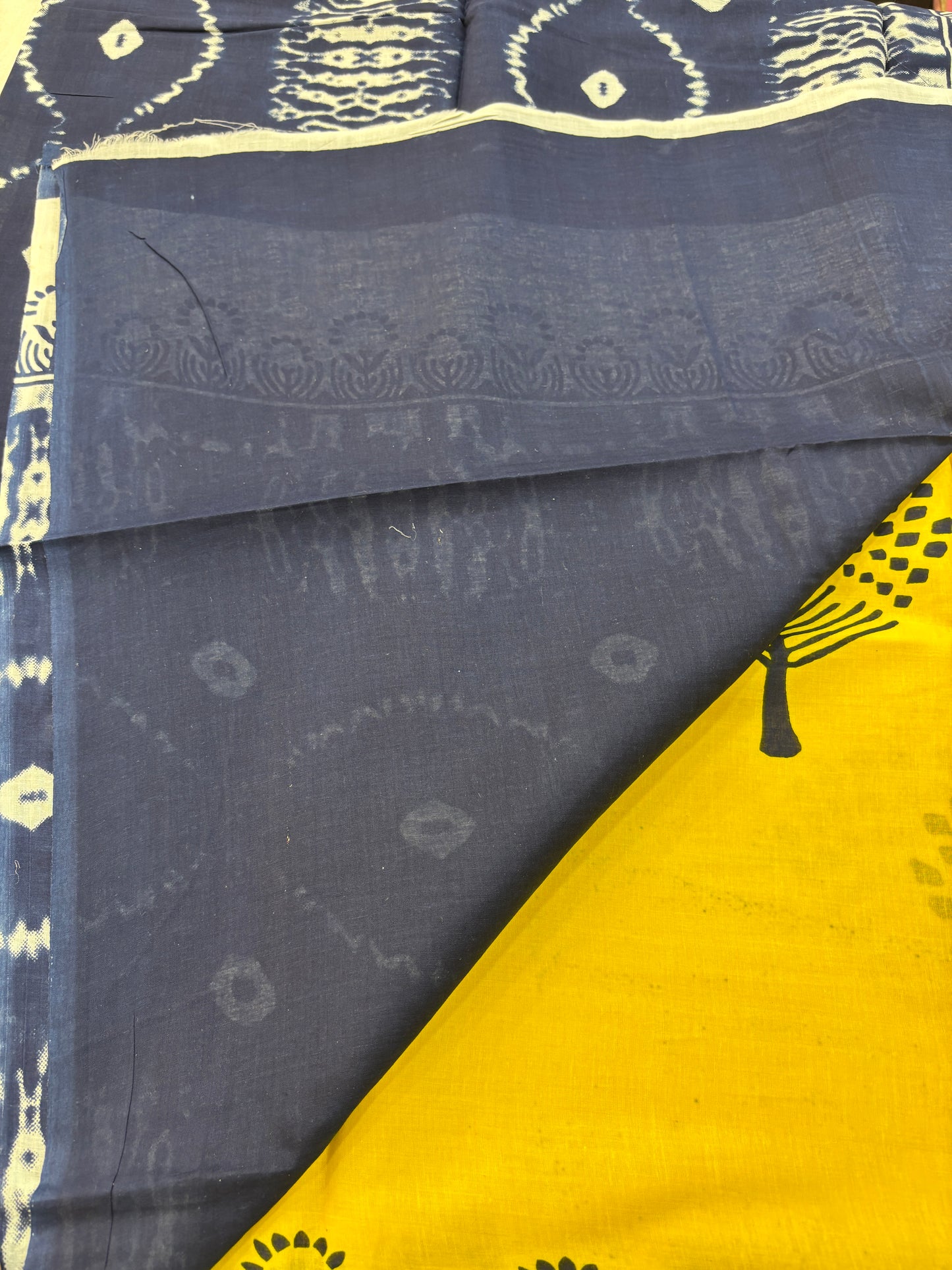 Mul cotton Block printed Saree