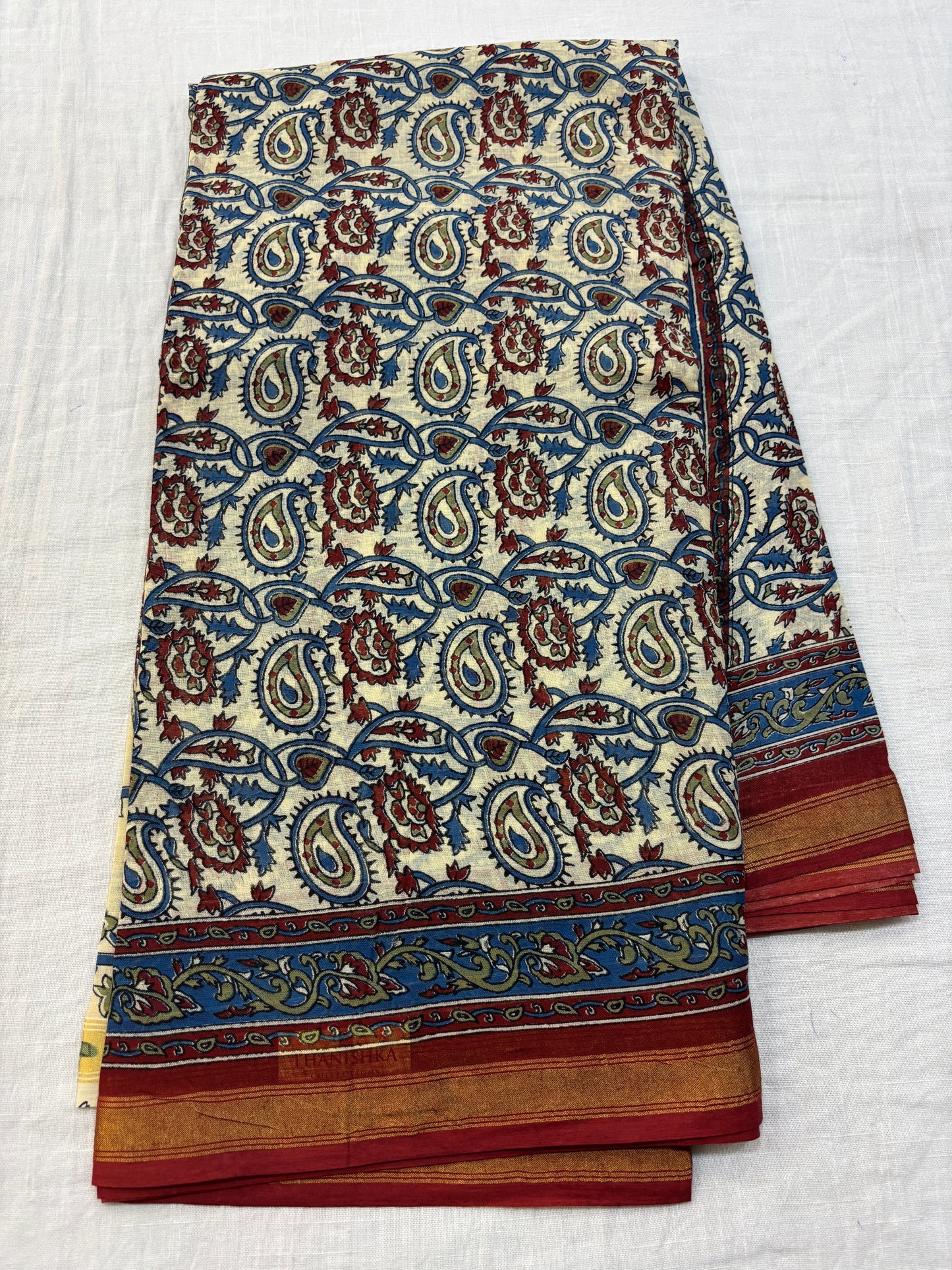 Chanderi cotton Block printed Saree