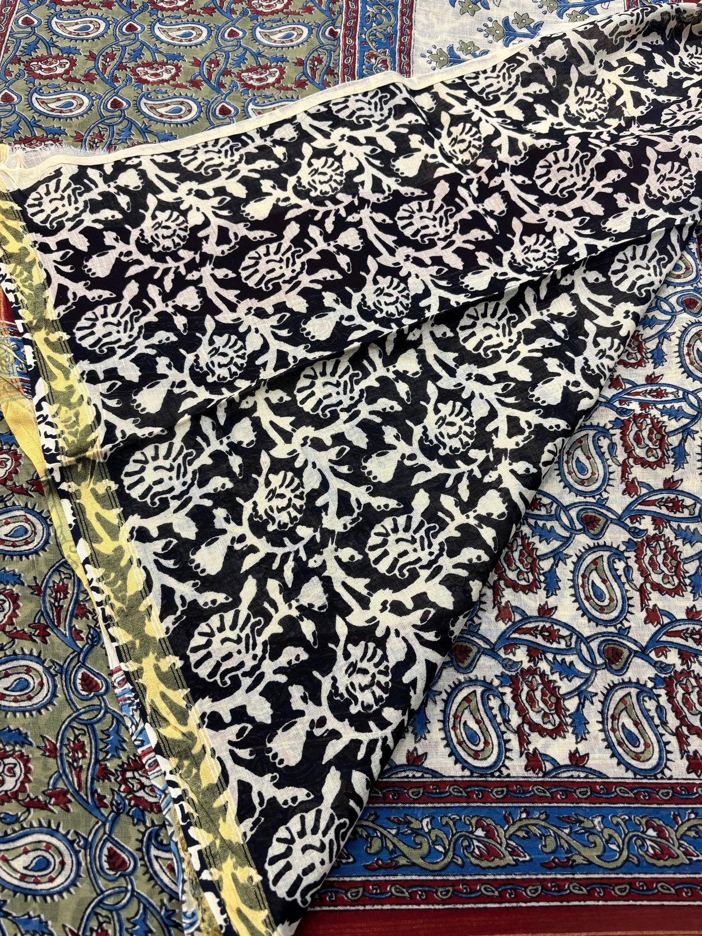 Chanderi cotton Block printed Saree