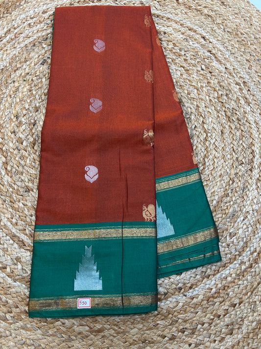 Semi Gadwal Sico Temple border saree