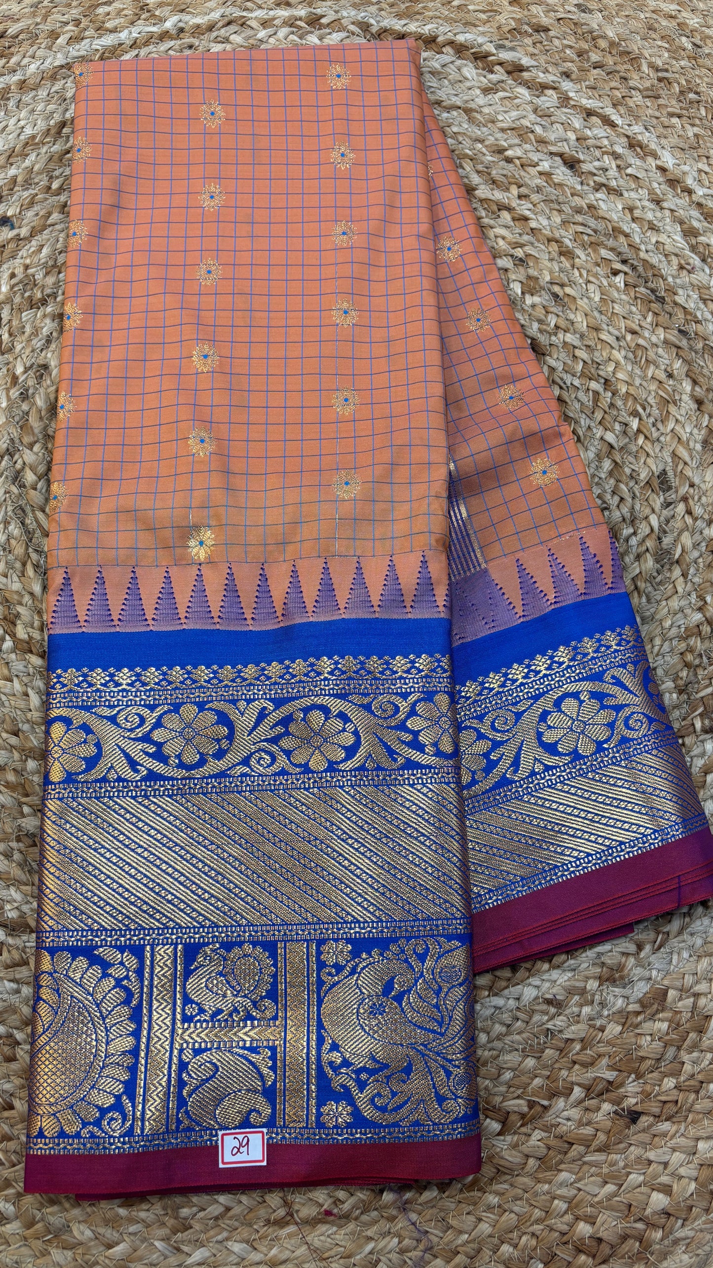 Semi Gadwal Checks Saree