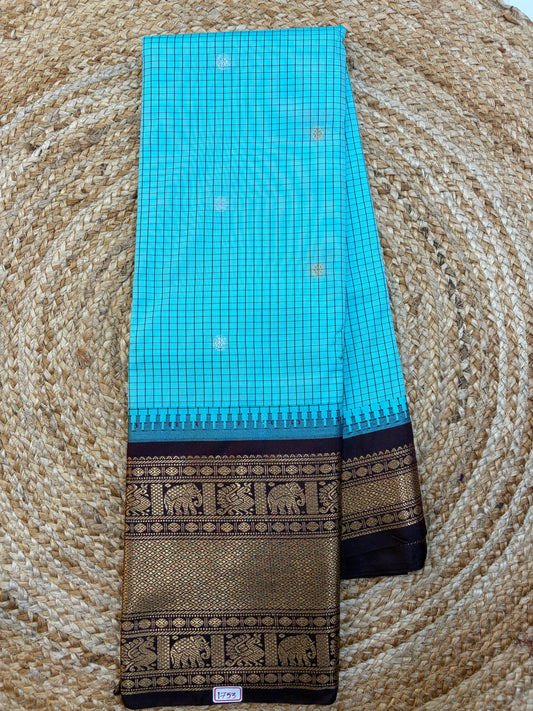 Semi Gadwal Checks Saree