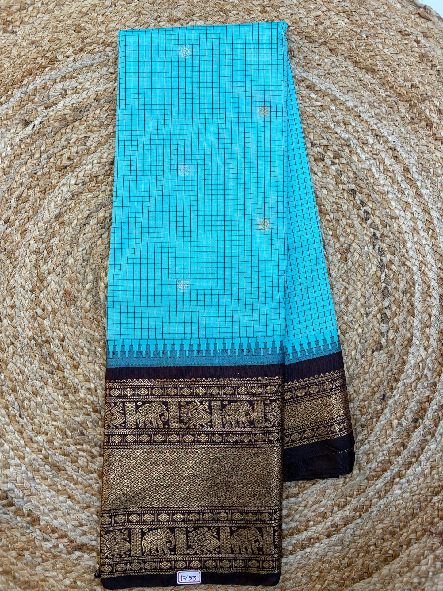 Semi Gadwal Checks Saree