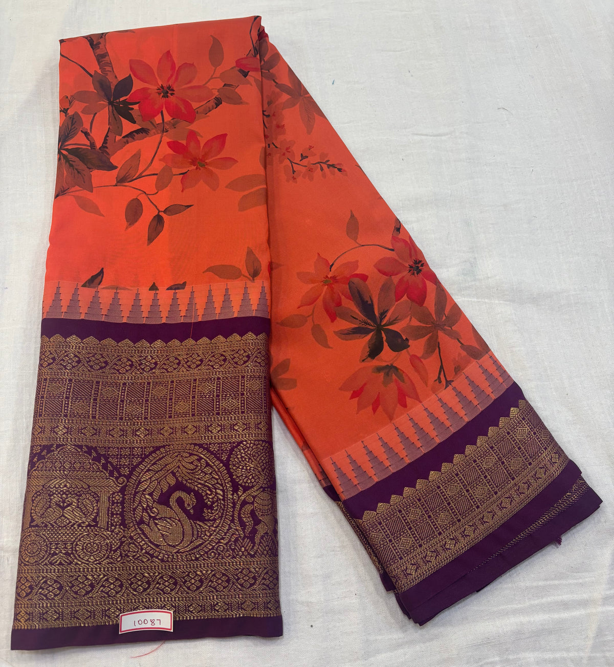 Digital Printed Semi Gadwal Silk Saree